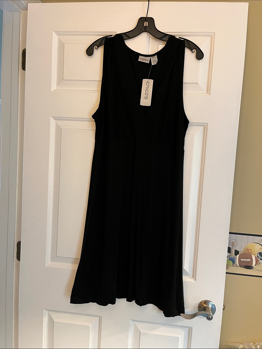 Chico's Black Sleeveless V-Neck Midi Dress